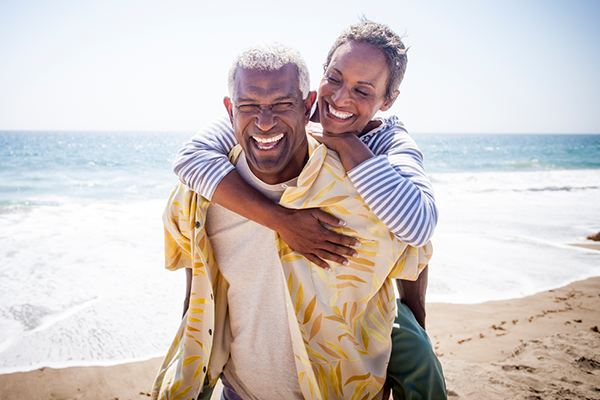 man and woman on beach