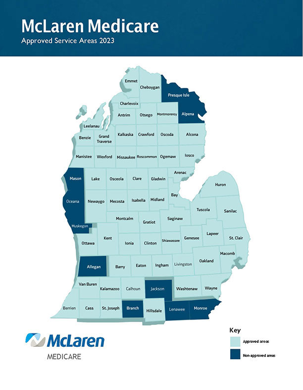 McLaren Medicare approved service areas map