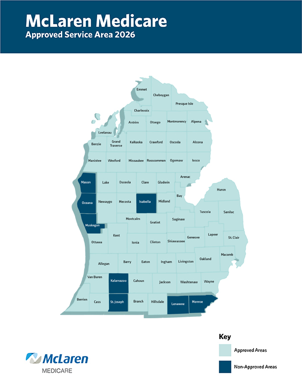 McLaren Medicare approved service areas map