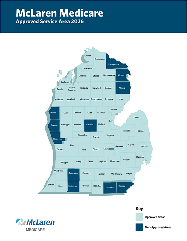 McLaren Medicare approved service areas map